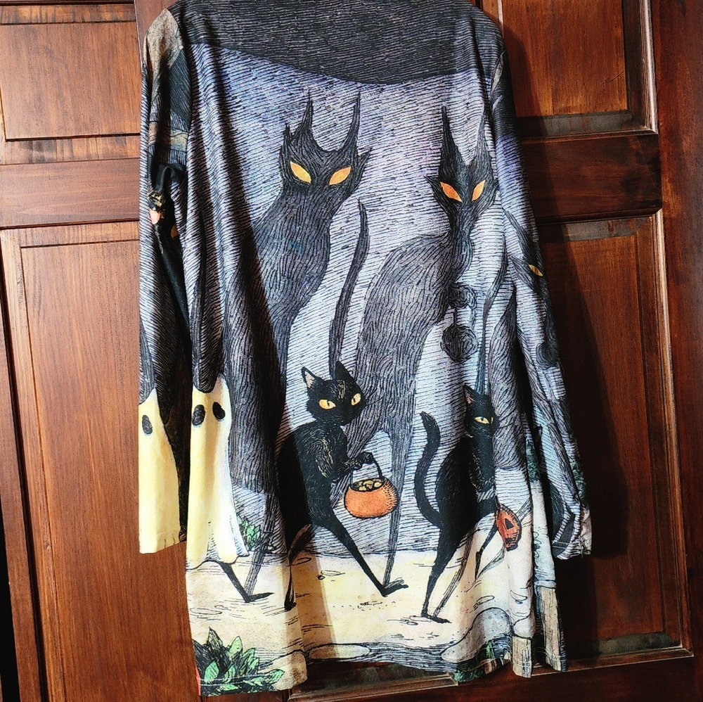 Halloween cat design cardigan lightweight